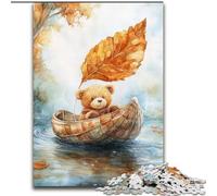 Puzzles for Teenagers 1000 Pieces Teddy Bear Sailing Walnut Shell Boat, Educational Toys for Is Ideal As A Gift for The Whole Family for And 14 Years Old (Size 26x38cm)