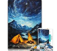 Puzzles for Teenagers 1000 Pieces Tent Under The Night Sky,Help The Brain Exercise Addictive Toys to Cultivate Patience Gift For Birthdays 75x50cm