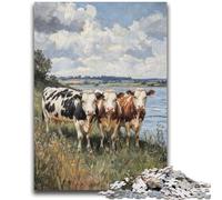 Puzzles for Teenagers 1000 Pieces Three Cows Suitable for Ages 14 And Up Challenging Game Great Gift for Gaming 38x26cm