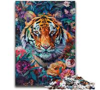 Puzzles for Teenagers 1000 Pieces Tiger Flowers for Educational Game Challenge Toy for Is Ideal As A Gift for The Whole Family 50x75cm