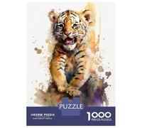 Puzzles for Teenagers 1000 Pieces Tiger Watersketch Adult Jigsaw Puzzle Family Game Pattern Assembly Fun at Home Activities, 38x26cm/1000pcs