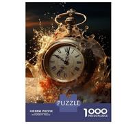 Puzzles for Teenagers 1000 Pieces Timeless Pocket Watch Splash -1 Jigsaws for Adults Hands-on Game Difficult Hard Fun at Home Activities, 52x38cm/1000pcs