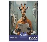 Puzzles for Teenagers 1000 Pieces Toilet Giraffe Adult Jigsaw Puzzle Family Game Pattern Assembly Fun at Home Activities, 38x26cm/1000pcs