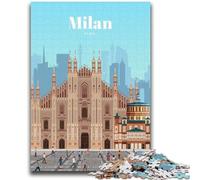 Puzzles for Teenagers 1000 Pieces Travel to Milan Challenging To Complete But Fun And Humorous Educational Game for Birthday (size 50x75cm)