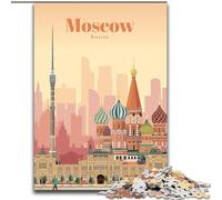 Puzzles for Teenagers 1000 Pieces Travel to Moscow Family Game Stress Reliever Difficult Challenge Artists Collection, Fine Art (26x38cm) 1000pcs