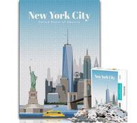 Puzzles for Teenagers 1000 Pieces Travel to NYC by Day,Educational Games Home Decoration for Is Ideal As A Gift for The Whole Family (38x26cm)
