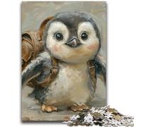 Puzzles for Teenagers 1000 Pieces Traveling Penguin, Challenging Difficult with Fully Interlocking Randomly Shaped Pieces 50X75CM
