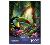 Puzzles for Teenagers 1000 Pieces Tropical Toucan in Amazon Rainforest Puzzles for Adults Relax Games Analysis And Logic Challenging Game Gifts 38x26cm/1000pcs