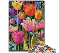 Puzzles for Teenagers 1000 Pieces Tulip Adult Jigsaw,Fun Games Wall Decoration Unique Birthday And Xmas Gifts (38x26cm)