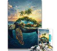 Puzzles for Teenagers 1000 Pieces Turtle Island Scene 1000 Pieces for Teenagers,deal As Gifts for The Whole Family for Ages 14+ 26x38cm
