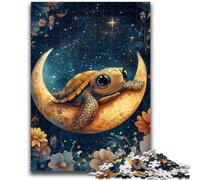Puzzles for Teenagers 1000 Pieces Turtle on The Moon 1000 Pieces for Adults,Quiz Game for Is Ideal As A Gift for The Whole Family (26x38cm)