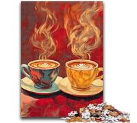 Puzzles for Teenagers 1000 Pieces Two Cups of Coffee Challenging To Complete But Fun And Humorous Educational Game for Birthday 50x75cm