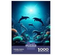 Puzzles for Teenagers 1000 Pieces Underwater Harp Dolphins Puzzles for Adults Relaxing Games But Fun And Humorous Fun Activities at Home 70x50cm/1000pcs