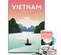 Puzzles for Teenagers 1000 Pieces Vietnam Travel Poster,Educational Games Home Decoration for Is Ideal As A Gift for The Whole Family (75x50cm)