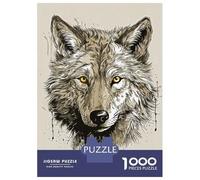 Puzzles for Teenagers 1000 Pieces Vintage Paint Wolf Puzzles for Adults Relaxing Games But Fun And Humorous Fun Activities at Home 70x50cm/1000pcs