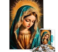 Puzzles for Teenagers 1000 Pieces Virgin Mary Painting Puzzle for Adults Brain Teaser Game Staycation Kill Time Unique Birthday And Xmas Gifts (size 38x26cm)