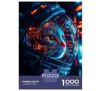 Puzzles for Teenagers 1000 Pieces Visionary Cat Astronaut Jigsaws for Adults Fun Games But Fun And Humorous Christmas Birthday Gifts 38x26cm/1000pcs