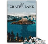 Puzzles for Teenagers 1000 Pieces Visit Crater Lake 1000 Pieces for Teenagers,with Matching Poster And Trivia Sheet for And Age 14 Years Up (50x75cm)