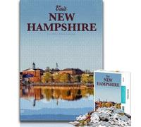 Puzzles for Teenagers 1000 Pieces Visit New Hampshire,Educational Games Home Decoration for Is Ideal As A Gift for The Whole Family (75x50cm)
