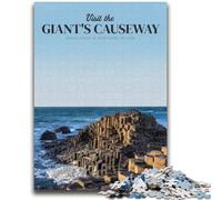 Puzzles for Teenagers 1000 Pieces Visit The Giants Causeway 1000 Pieces for Teenagers,with Matching Poster And Trivia Sheet for And Age 14 Years Up (50x75cm)