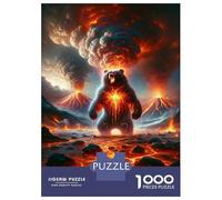 Puzzles for Teenagers 1000 Pieces Volcano Bear Art Print Jigsaw Puzzle Brain Teaser Game A Work of Art Unique Birthday And Xmas Gifts 38x26cm/1000pcs