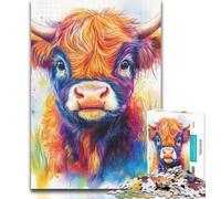 Puzzles for Teenagers 1000 Pieces Watercolor Baby Yak 1000 Piece Jigsaw,Learning Educational Toys Family Games Gifts for Friends And Family 50x75cm