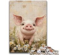 Puzzles for Teenagers 1000 Pieces Watercolor Pig Adult Jigsaw,Fun Games Wall Decoration Unique Birthday And Xmas Gifts (38x26cm)