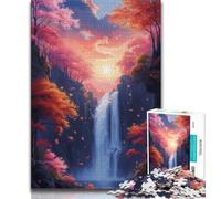 Puzzles for Teenagers 1000 Pieces Waterfalls in Autumn 1000 Pieces for Adults,Stress Reliever Staycation Kill Time Enhance Love between Couples (size 75x50cm)
