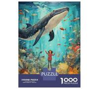 Puzzles for Teenagers 1000 Pieces Whale Watching Adventure Jigsaw Puzzle Brain Teaser Game A Work of Art Unique Birthday And Xmas Gifts 52x38cm/1000pcs