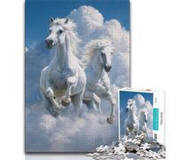 Puzzles for Teenagers 1000 Pieces White Horse Teenager Puzzles,is Ideal As Gifts for The Whole Family Suitable for And 14 (size 38x26cm)