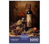 Puzzles for Teenagers 1000 Pieces Wine And Grapes Still Life Jigsaws for Adults Hands-on Game Difficult Hard Fun at Home Activities, 38x26cm/1000pcs