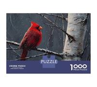 Puzzles for Teenagers 1000 Pieces Winter Cardinal Bird Art Print Puzzles for Adults Relaxing Games But Fun And Humorous Fun Activities at Home 70x50cm/1000pcs