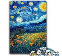 Puzzles for Teenagers 1000 Pieces Yellow Lilies in The Night Sky Challenging Family Activity Games DIY Toy for Home Wall Decor Gifts 50x75cm