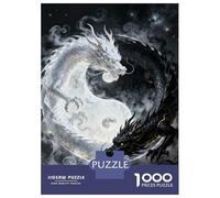 Puzzles for Teenagers 1000 Pieces Yin Yang Dragons Adult Jigsaw Brain Teaser Game Pattern Assembly Unique Birthday And Xmas Gifts 38x26cm/1000pcs