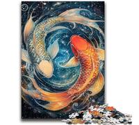 Puzzles for Teenagers 1000 Pieces Yin Yang Koi Family Game Stress Reliever Difficult Challenge Secret Santa Gifts 26x38cm