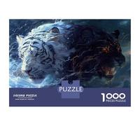 Puzzles for Teenagers 1000 Pieces Yin Yang Tiger Art Print Jigsaws for Adults Hands-on Game Difficult Hard Fun at Home Activities, 38x26cm/1000pcs