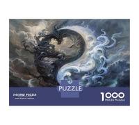 Puzzles for Teenagers 1000 Pieces Yin Yang Wall Art Print Adult Jigsaw Puzzle Brain Teaser Game Hand Speed Race Fun Activities at Home 52x38cm/1000pcs