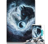 Puzzles for Teenagers 1000 Pieces Yin Yang Wolf Teenager Puzzles,is Ideal As Gifts for The Whole Family Suitable for And 14 (size 75x50cm)