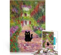 puzzles for teenagers 2000 pieces BLACK CAT MONET PAINTING Staycation: Zeit totschlagen Geburtstagsgeschenke70x100cm