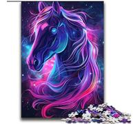 Puzzles for Teenagers 2000 Pieces Dreamy Purple Horse Brain Teaser Game Wall Decoration Unique Birthday And Xmas Gifts 70x100cm