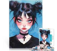 puzzles for teenagers 2000 pieces Goth Girl with the Blue Eyes Analyse und Logik Geburtstagsgeschenk, Geschenke, Wandkunst70x100cm