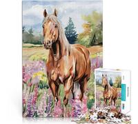 puzzles for teenagers 2000 pieces Horse in a Field of Flowers Hands-on-Spiel Verbessern Sie das Gedächtnis70x100cm