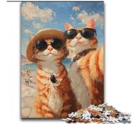 Puzzles for Teenagers 2000 Pieces Orange Cat Taking Selfie Brain Intelligence Challenge Addictive Toys Funny Gift for Ages 14+ 70x100cm