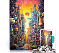 puzzles for teenagers 2000 pieces Psychedelic city art Hands-on Game 70x100cm is ideal as gifts for the whole family for Age 14+
