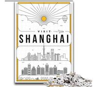 Puzzles for Teenagers 2000 Pieces Shanghai China,Educational Family Game Wall Decoration Unique Birthday And Xmas Gifts 70x100cm