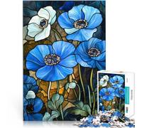 puzzles for teenagers 2000 pieces Stained Glass Poppies Staycation: Zeit totschlagen Geburtstagsgeschenk, Geschenke, Wandkunst70x100cm