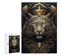 Puzzles for Teenagers 300 PCS Ancient Tiger King Art Jigsaws for Adults Puzzle Pattern Assembly Challenging To Complete Family Fun & Game Night 300 PCS