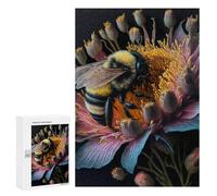 Puzzles for Teenagers 300 PCS Bee on Passion Flower Puzzles for Teenagers Difficult Challenge Train Your Brain And Hands Brainteaser Family Games 300 PCS