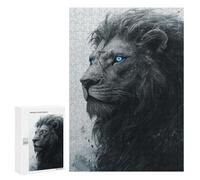 Puzzles for Teenagers 300 PCS Black Lion with Blue Eyes -1 Puzzles for Teenagers Difficult Challenge Train Your Brain And Hands Brainteaser Family Games 300 PCS