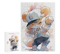 Puzzles for Teenagers 300 PCS Chibi Fox Rapper Art Print Jigsaws for Adults Puzzle Pattern Assembly Challenging To Complete Family Fun & Game Night 300 PCS